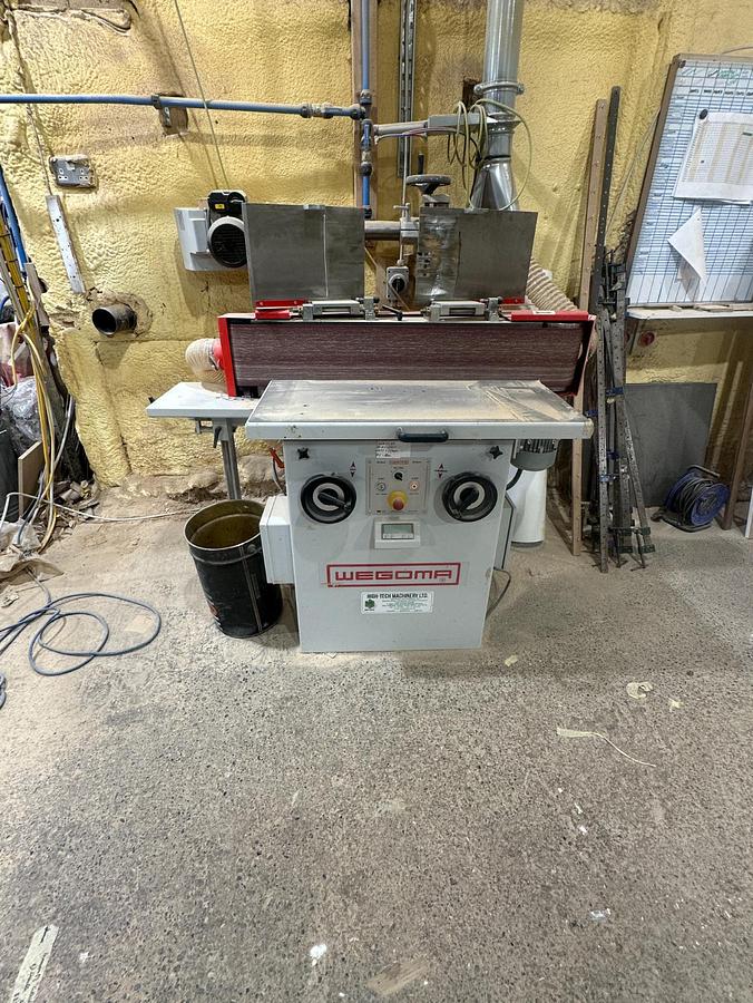 Used 2016 Wegoma EKS 2600 FU Veneer & Solid Wood Sanding Machine with Maggi Steff 2034 Feeder