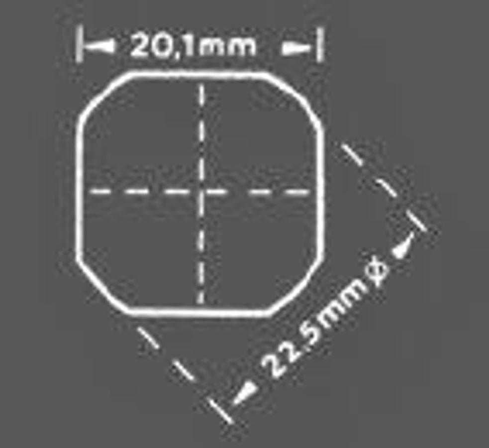 Alfra 01422 - 22.5mm Hole Puncher with 4 Flattened Sides