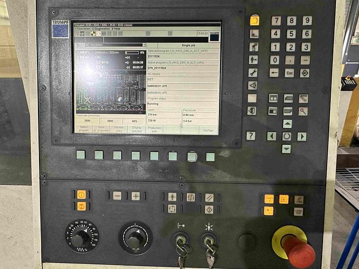Used 2008 Trumpf TruLaser 3030 CO2 Laser Cutting Machine