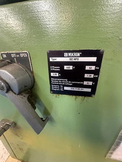 Used Mikron Type 102.05 (102MPS) Gear Hobbing Machine