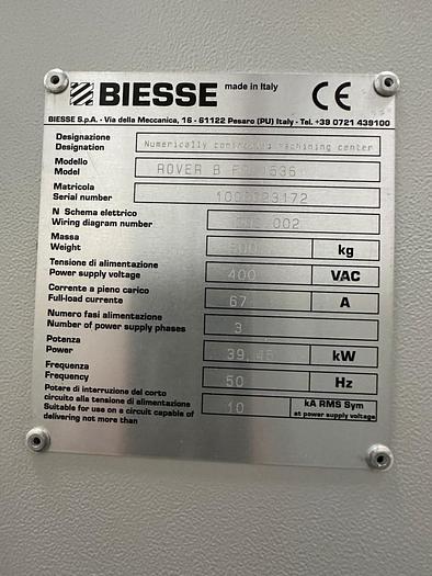 Used 2018 Biesse Rover B FT 1536 Nesting Machining Centre