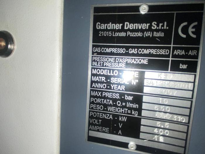 Used 2007 Bottarini Gardner Denver KS 7 Air Compressor