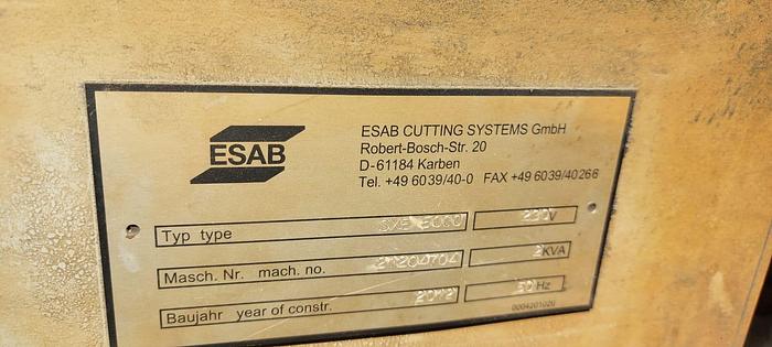 Used 2012 ESAB Suprarex SXE5000 Plasma Cutting Table