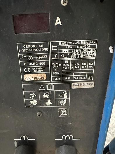 Used Cemont BluMig 400 TF 300 MIG Welder