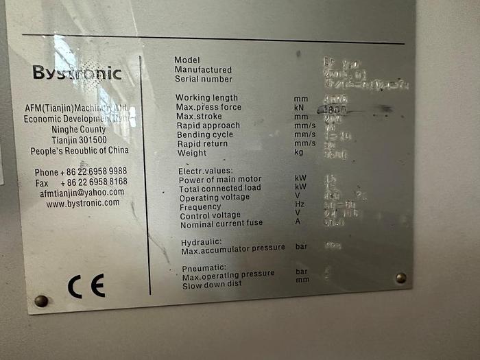 Used 2006 Bystronic AFM EP 160 CNC Pressbrake