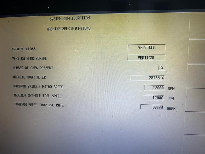 Used 2016 Hurco VMX60SRTi 5 Axis Machining Centre