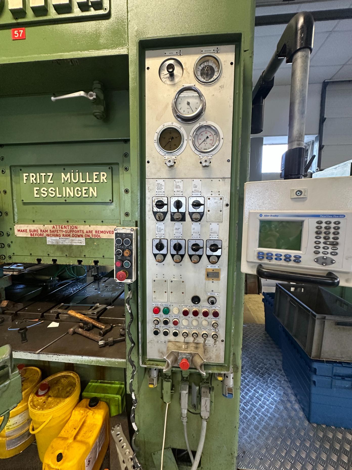 Used 1983 Fritz Müller SDZ 250.6.2 250 Ton Hydraulic Press with Dimeco Coil Line