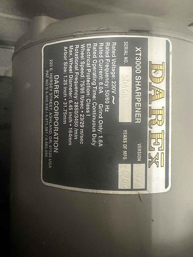 Used 2006 Darex XT3000 Tool Sharpener