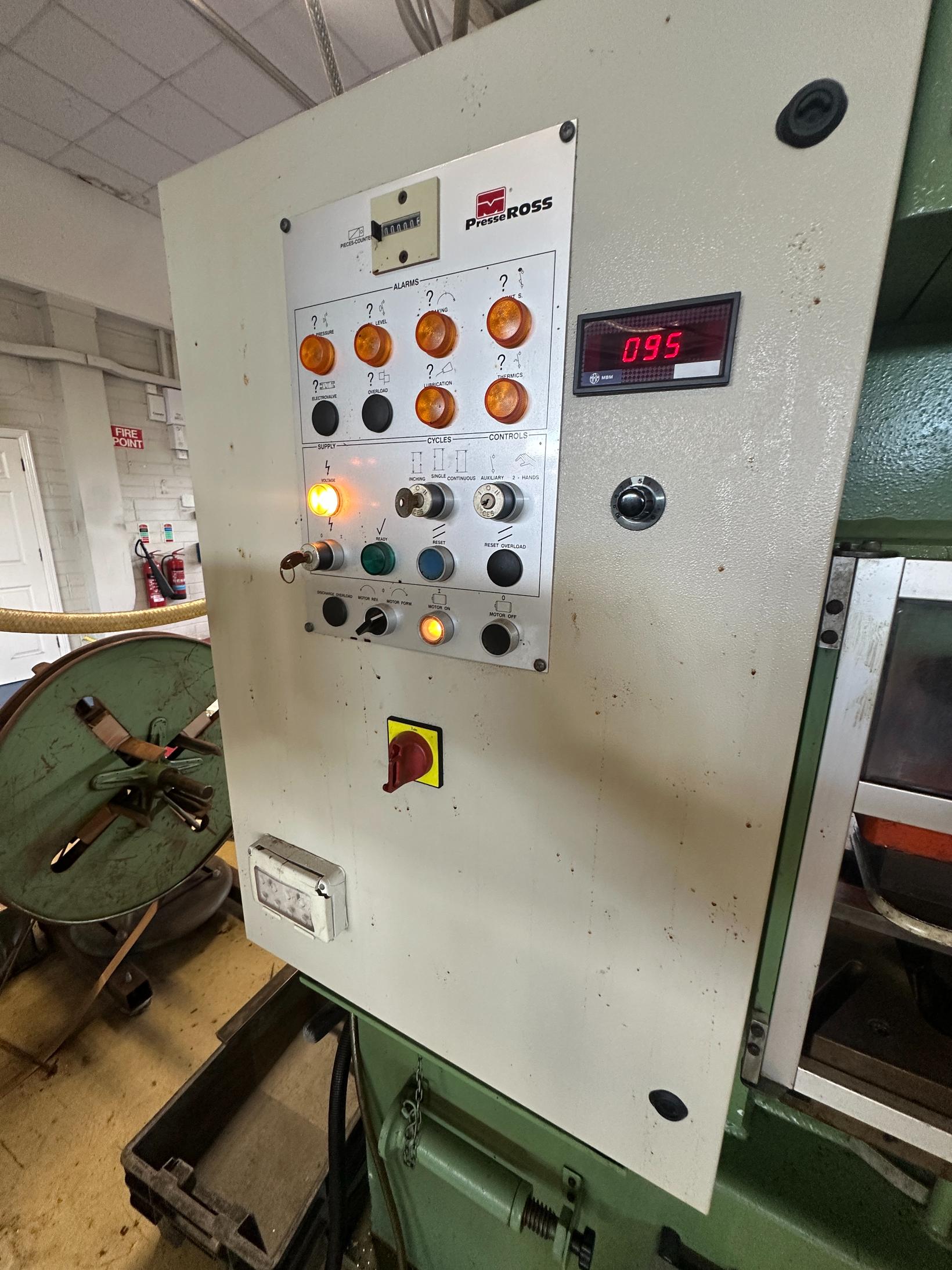 Used 2000 Presse Ross 40V-4 40 Ton Mechanical Press with Soprem Decoiler