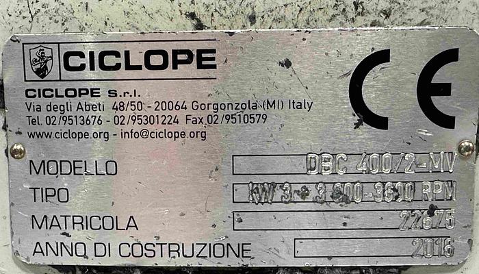 Used 2016 Ciclope DBC 400 Polishing Machine