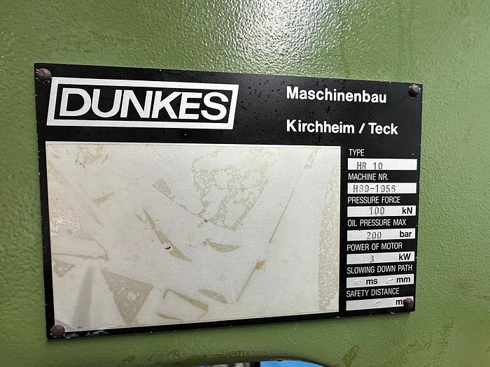 Used Dunkes HR10 Straightening Press