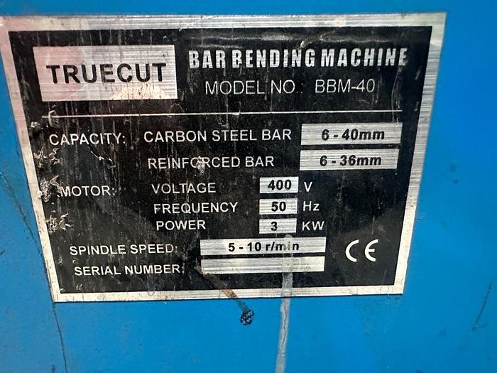 Used Truecut BBM-40 Bar Bending Machine
