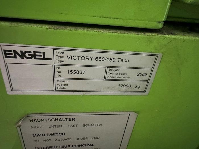 Used 2005 Engel Victory 650/180 Tech Injection Moulding Machine