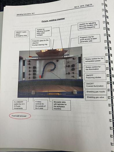 Used 2010 Alpha Laser ALV 150 SM Laser Welder