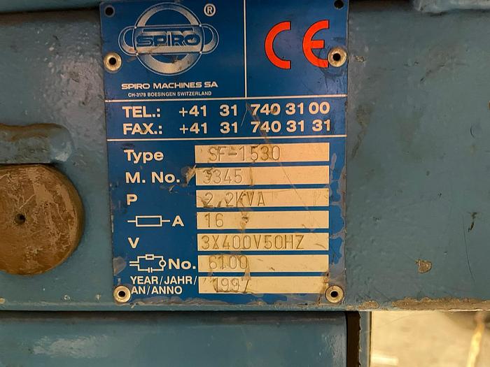 Used 1997 Spiro Machines SA SF-1530 Plasma Cutting Machine