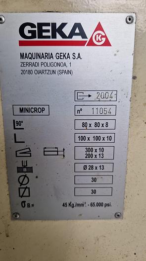 Used 2004 Geka Minicrop Ironworker