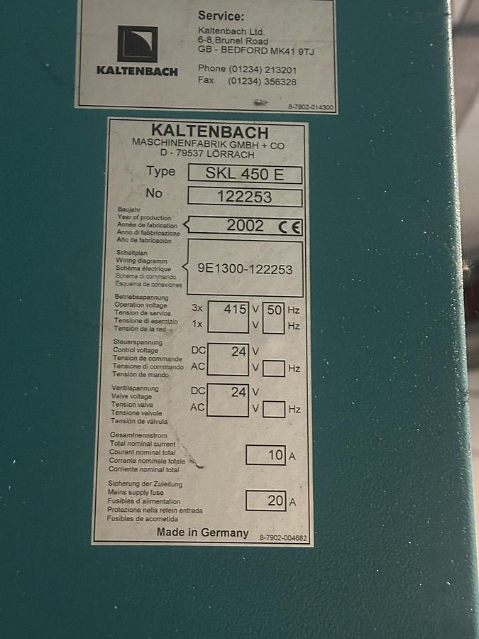 Used 2002 Kaltenbach SKL 450 E Circular Saw