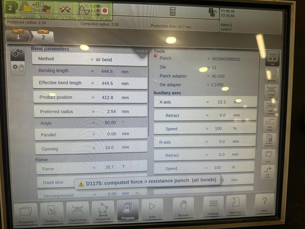 Used Used 2016 Ermaksan Speed-Bend Pro 1270 x 40 CNC Press Brake | 6 Axis