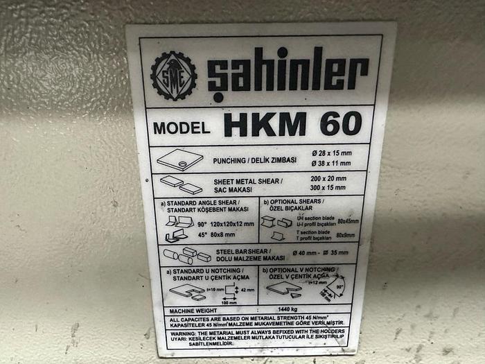 Used Sahinler HKM 60 Ironworker