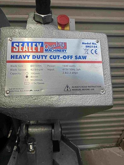 Used 2007 Sealey SM3154 Heavy Duty Cut Off Saw