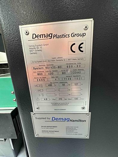 Used 2005 Demag System 60/420-80 Injection Moulding Machine