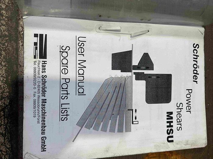 Used 2000 Schroder MHSU 3000x2.0mm Shears