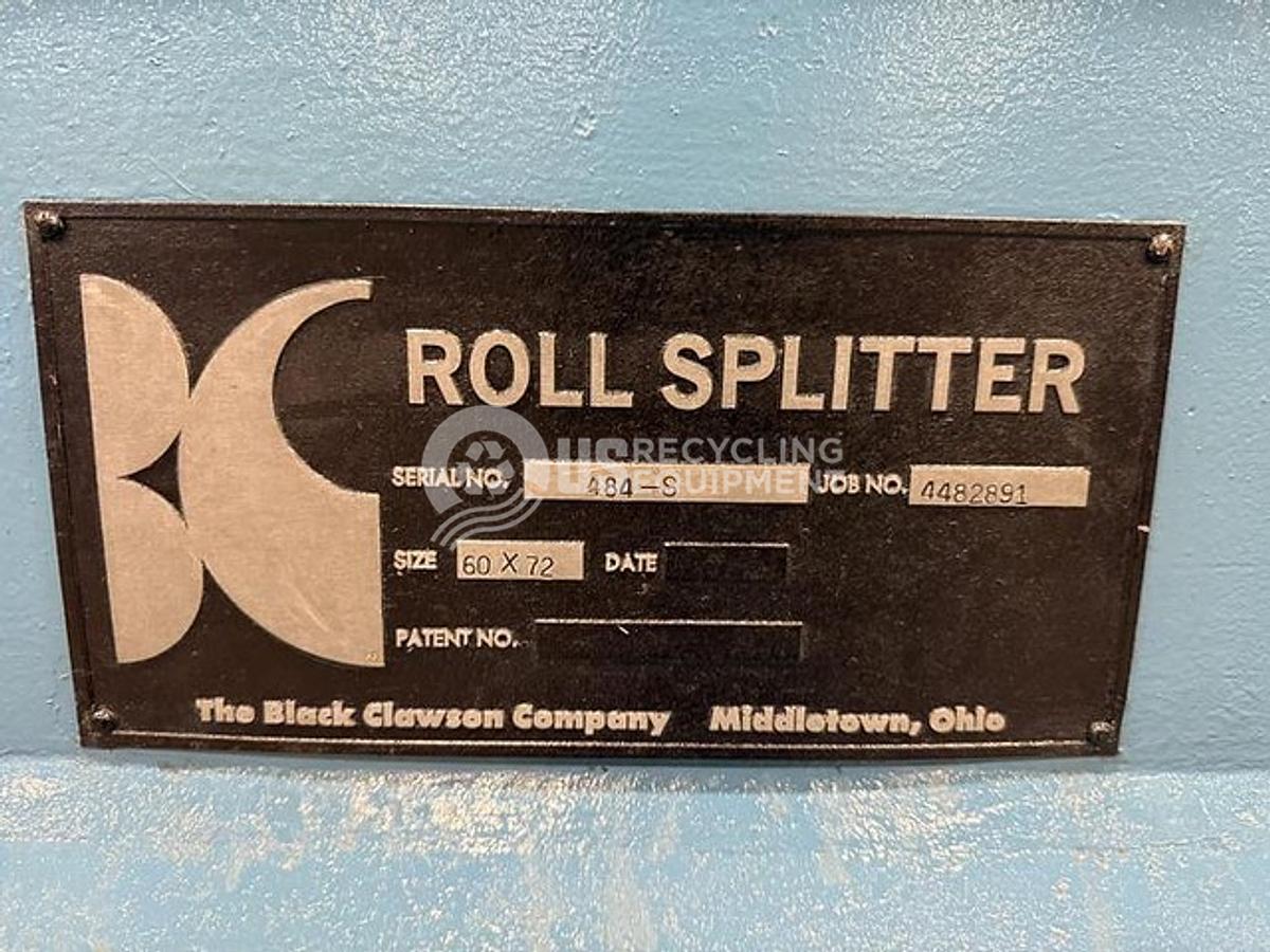 Used Black Clawson 60" x 72" Hydraulic Roll Splitter