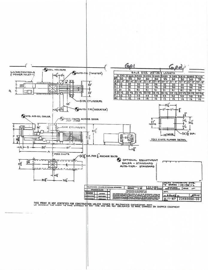 Used Balemaster  E-4025G Manual Tie Open End Horizontal