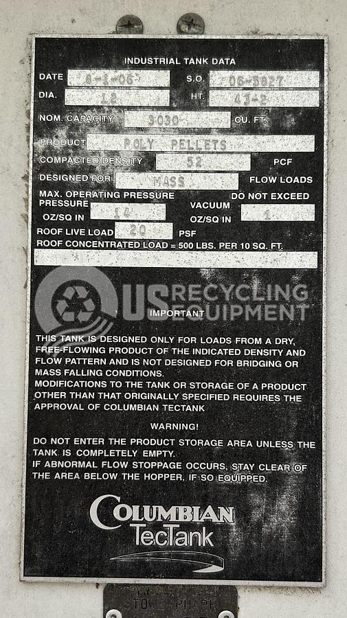 Used 2006 Columbian Three (3) WS4001 12' x 43' TEC Tank