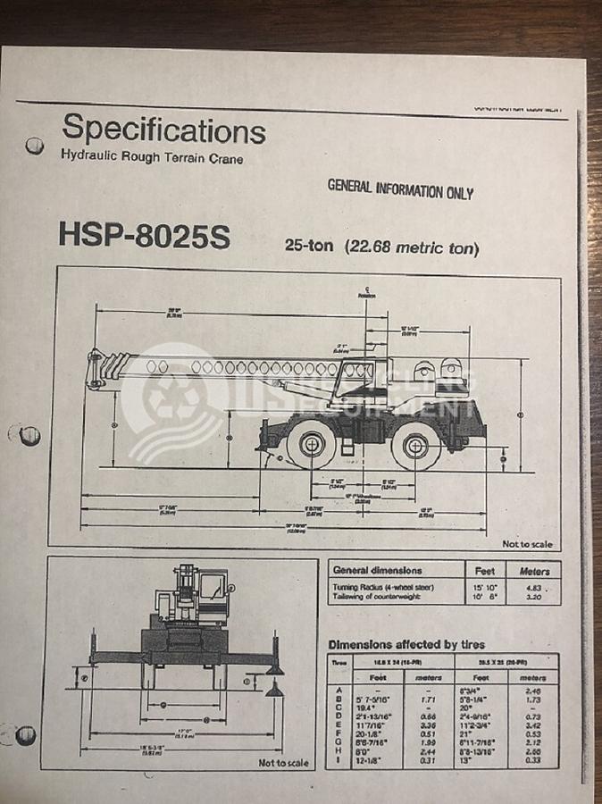 Used 1986 Link Belt H5P 8025 25 Ton Rough Terrain Crane