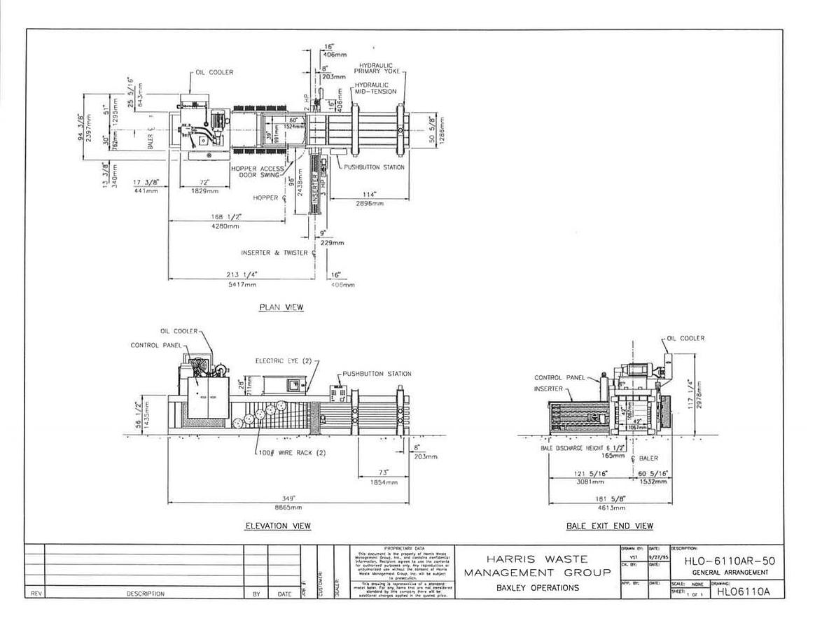 Used 1992 Harris/Selco HLO-6110AR50 Auto Tie Horizontal