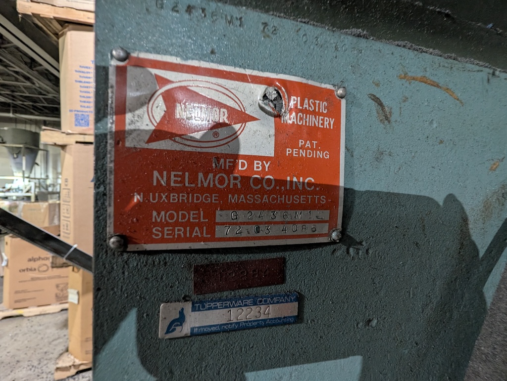Used Nelmore G2436 MI Granulator with Infeed Conveyor