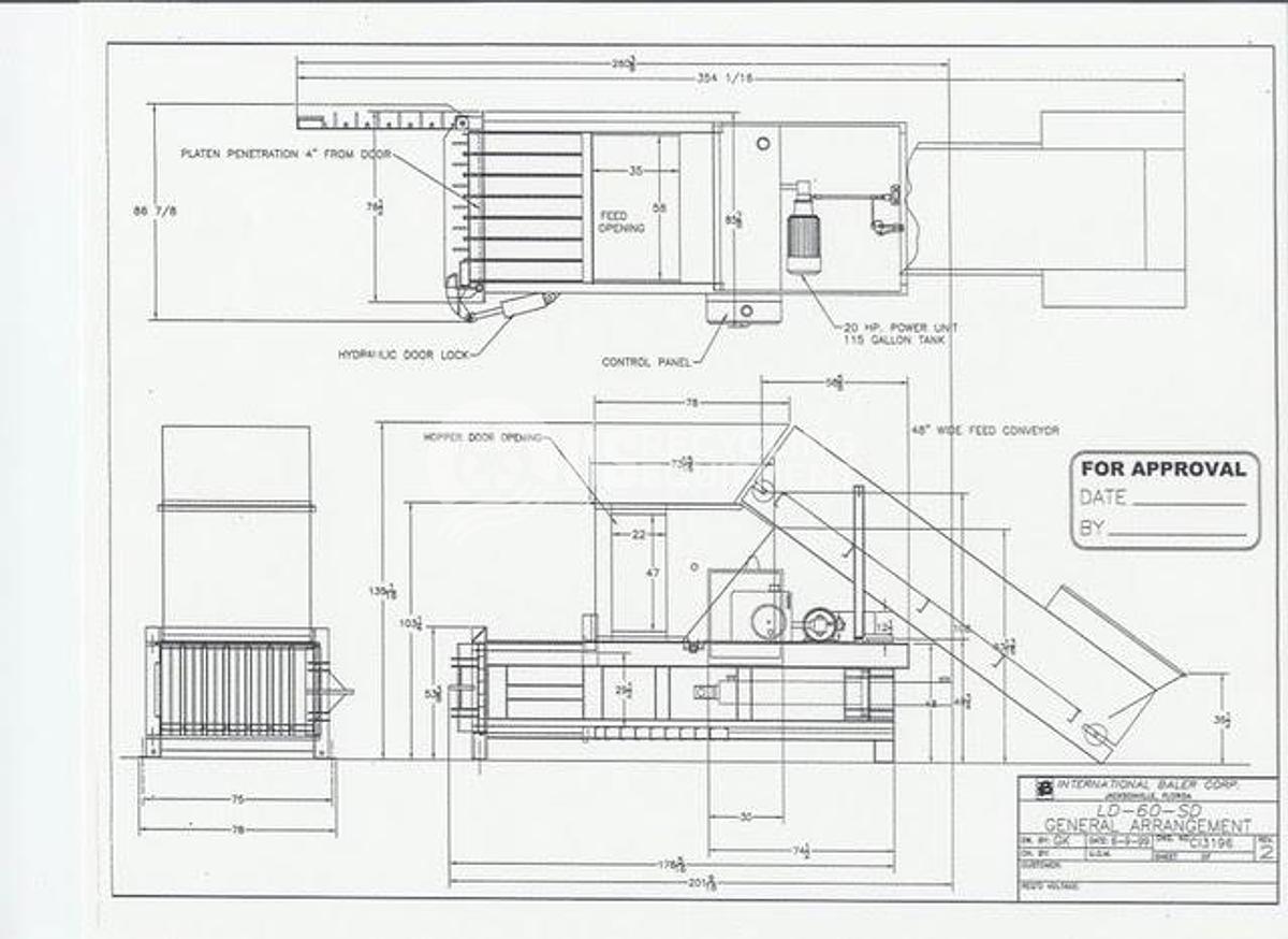 Used International Baler LD-60 Full Eject Horizontal with Conveyor