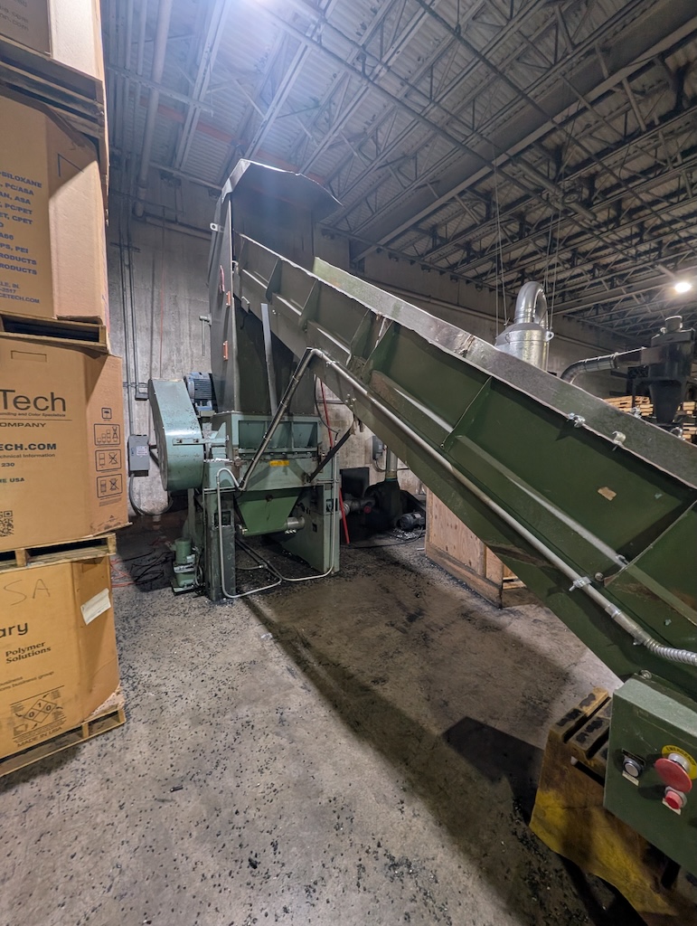 Used Nelmore G2436 MI Granulator with Infeed Conveyor