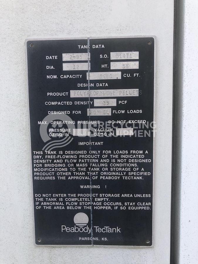 Used Peabody / Columbian Five (5) TEC Tank Silos