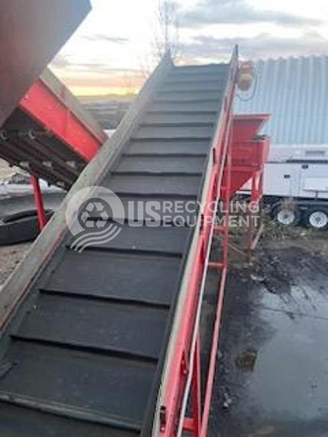 Used Eidal Dual Shaft Shredder with Conveyors