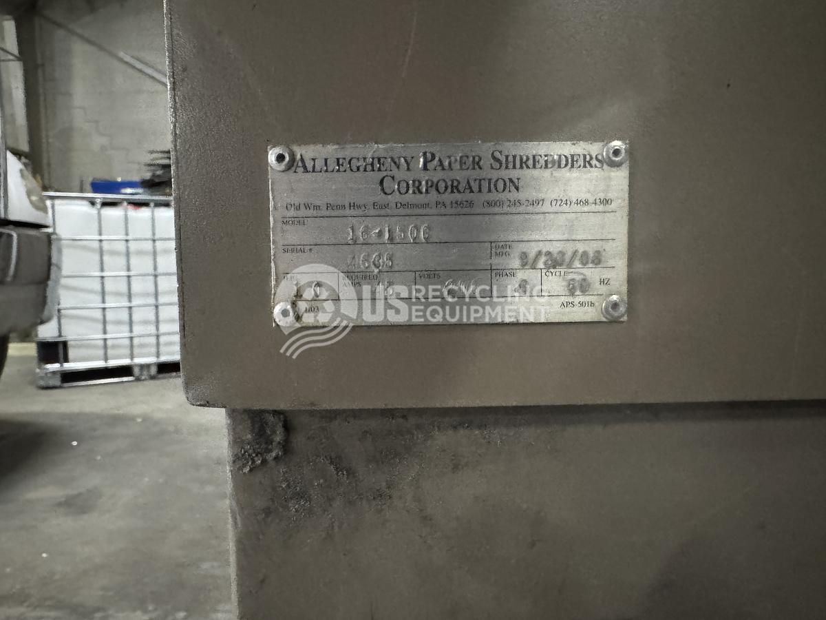Used 2008 Allegheny 16-150C Paper Shredder
