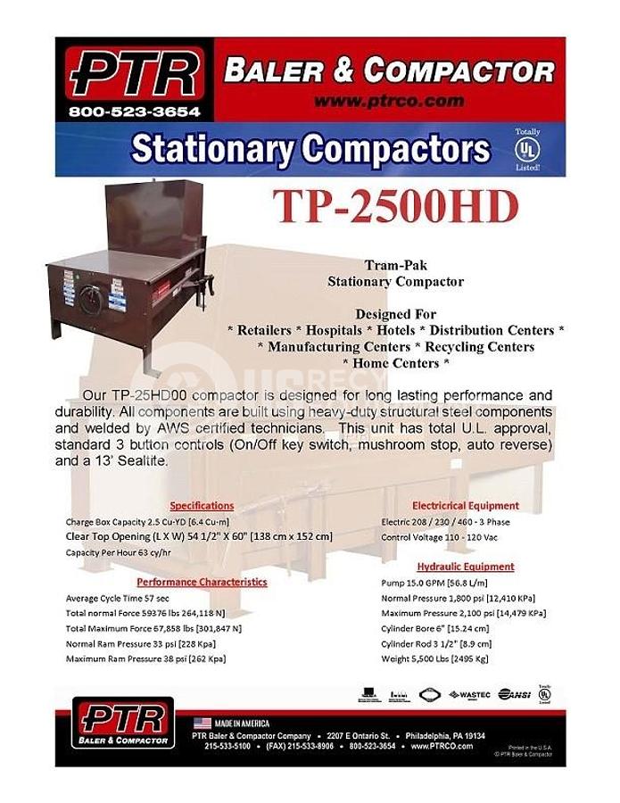 Used 2011 PTR TO-2500 Stationary Compactor