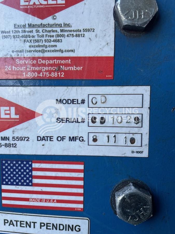 Used 2011 Excel EX-62 Full Penetration Baler with Excel Cart Dumper