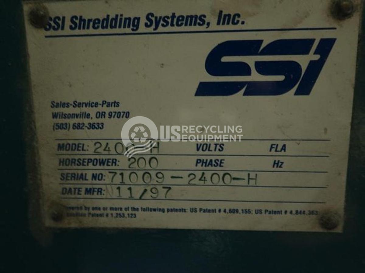 Used SSI 2400-H Dual Shaft Shredder