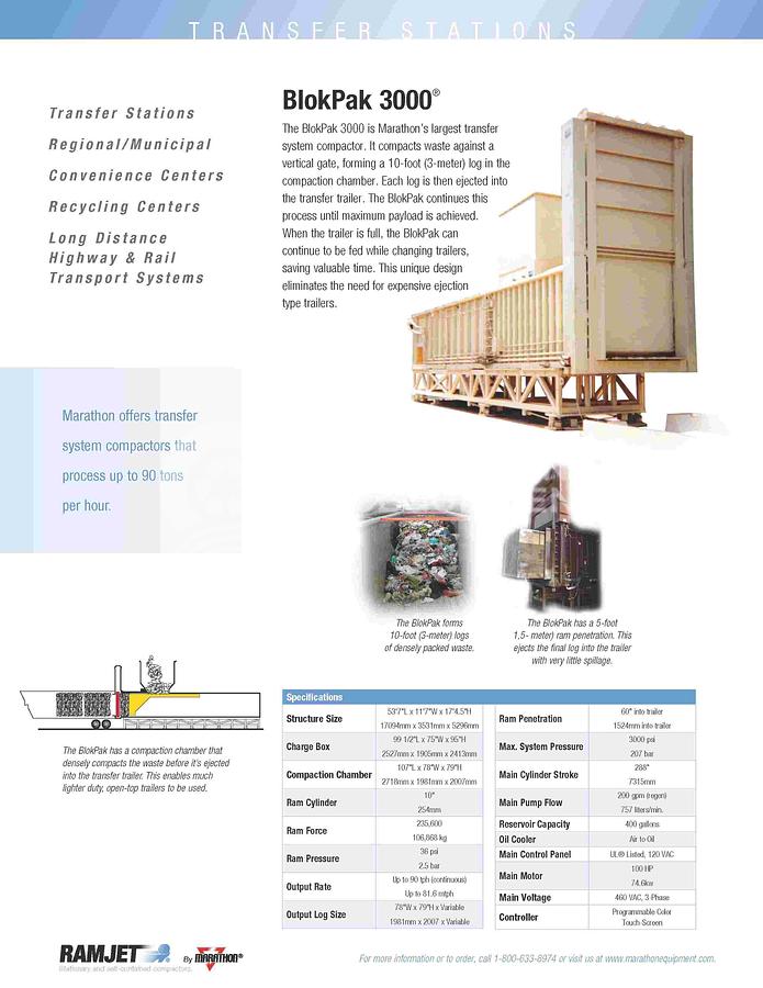 Used 2005 Marathon M-1475 Transfer Compactor