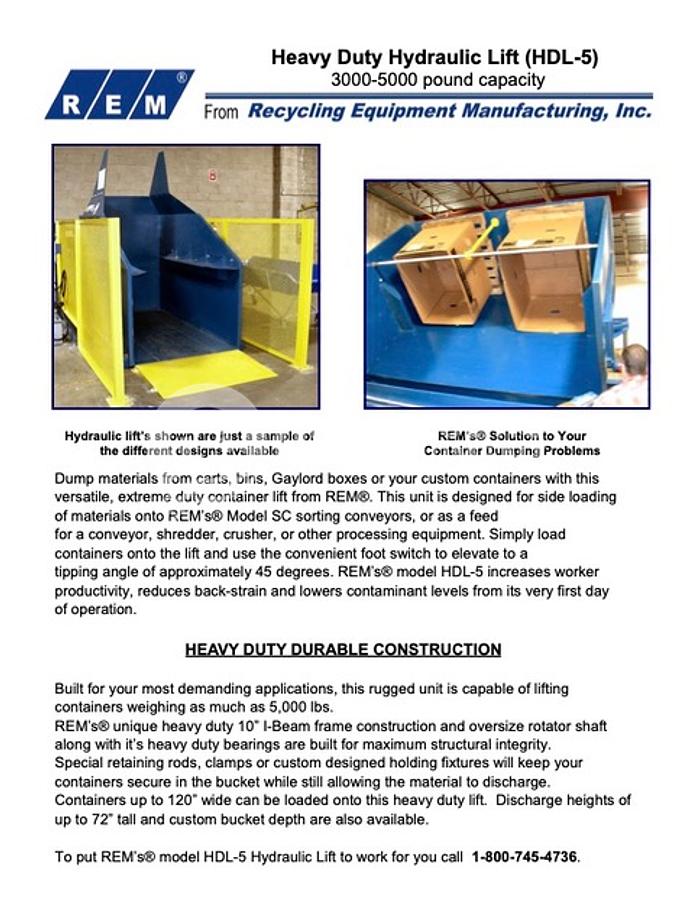 Used REM Two (2) Heavy Duty Lifts