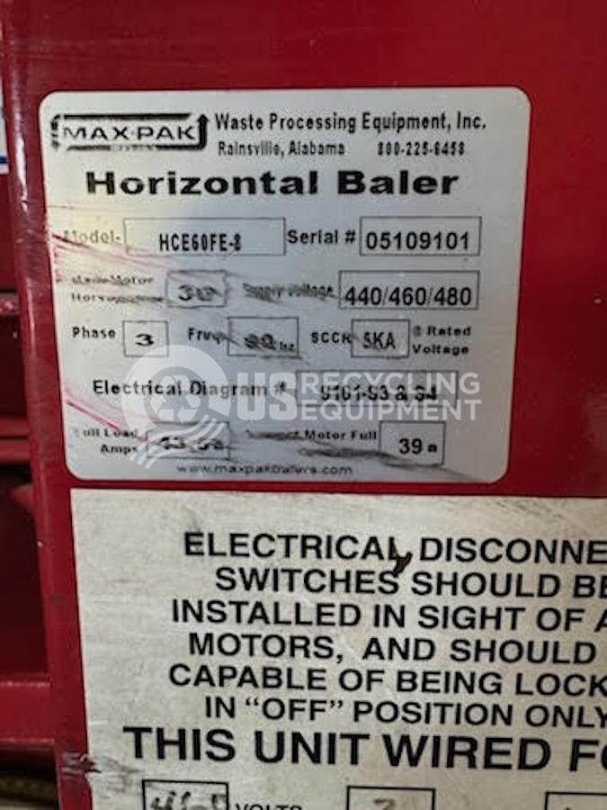 Used Max Pak HCE60FE-8 Full Penetration/Full Eject with Conveyor