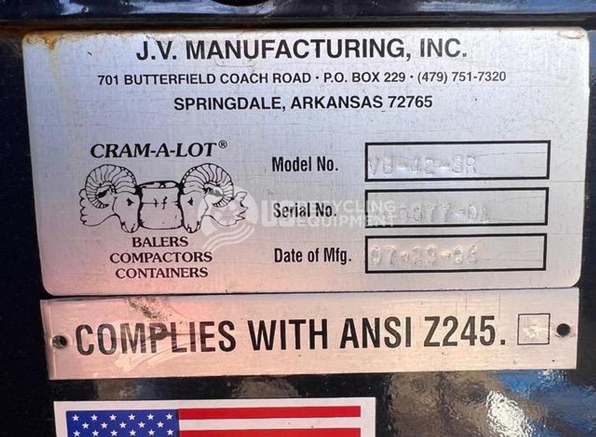 Used 2008 JV Manufacturing VB42-SR Low Profile Deep Penetration Vertical Baler