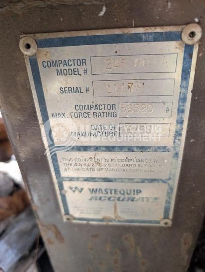 Used 1999 Wastequip 245HD Stationary Compactor
