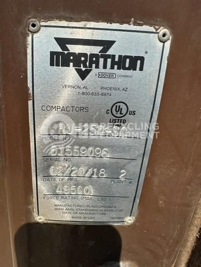 Refurbished 2018 Marathon RJ-250 Self Contained Compactor