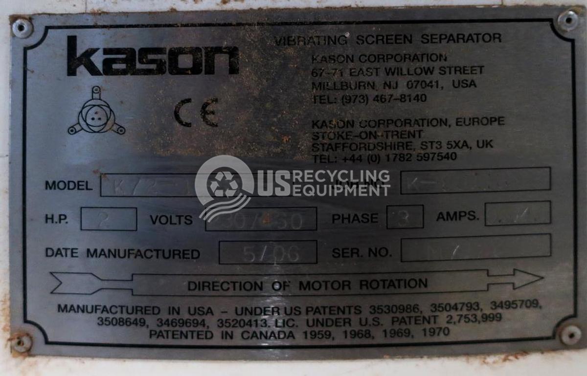 Used Kason K72-1-SS Shaker Screener
