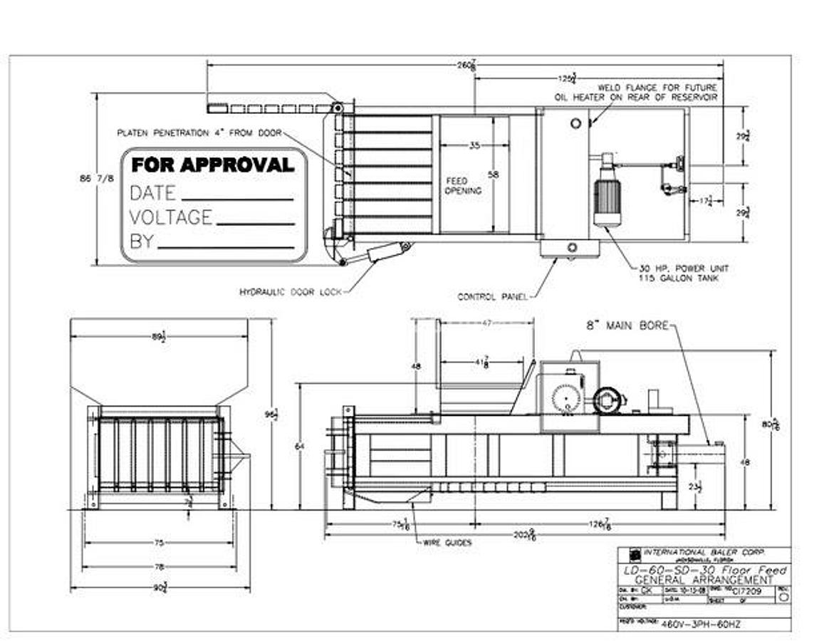 Used International Baler LD-60 Full Eject Horizontal with Conveyor