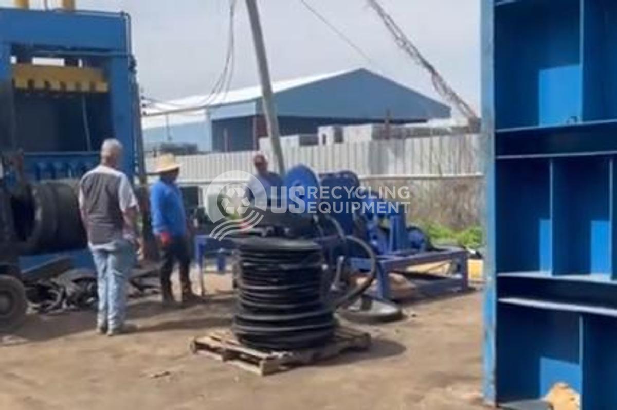 Used Solid Equipment 61" x 48" High Density Tire Baler
