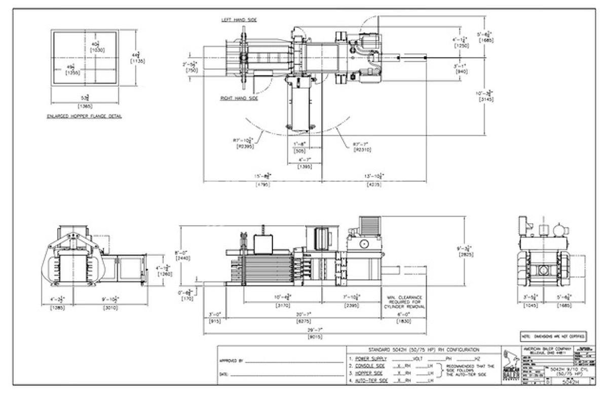 Refurbished American 5042H-1030 Auto Tie Baler with Conveyor